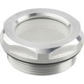 J.W. Winco Aluminum Fluid Level Sight w/ ESG Glass w/o Reflector - M26 x 1.5 Thread - J.W. Winco R26/B 743.1-18-M26X1.5-B
